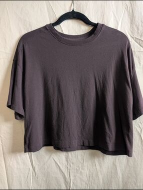 aerie Boxy Crop Tee in Deep Earth